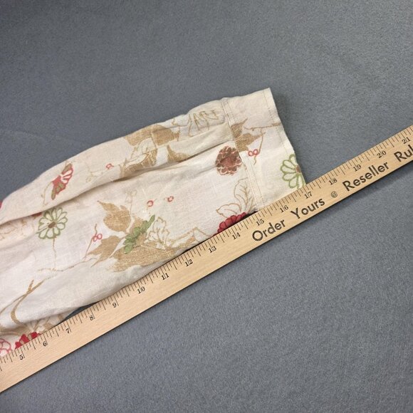 Chicos Shirt Womens 4 US 1XL Beige Floral Linen Button Front Long Sleeve Casual - Picture 9 of 9